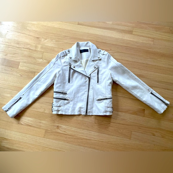 White Vegan Leather Jacket - Picture 1 of 4